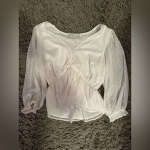 Abercrombie White Babydoll Long Sleeve Top
